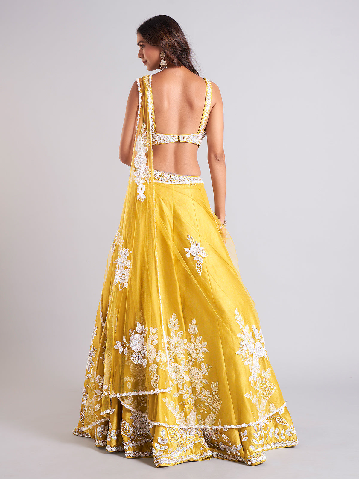 Classy mustard yellow lehenga choli for wedding