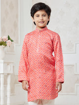 Coral pink festive wear kurta pajama