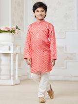 Coral pink festive wear kurta pajama