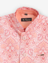 Cotton silk peach waistcoat set
