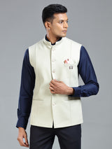 cream luxurious waistcoat for festive look