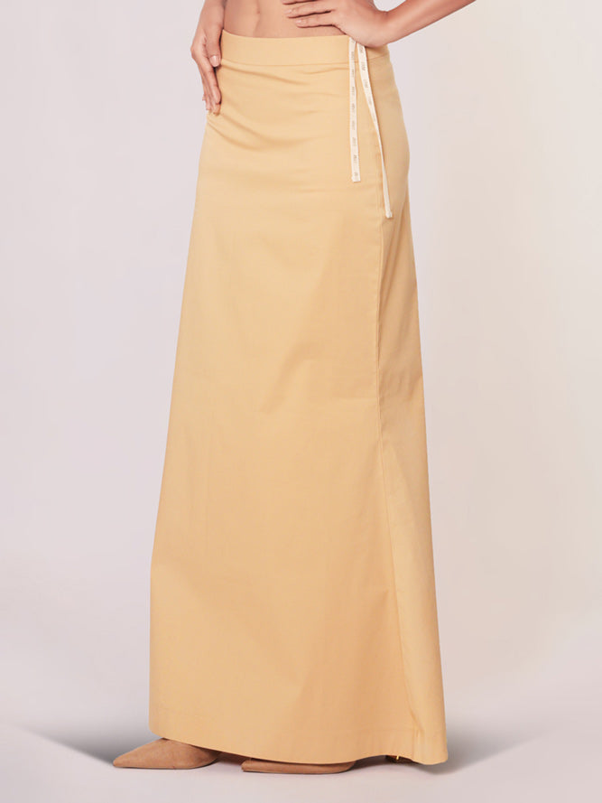 Cream plain lycra cotton petticoat