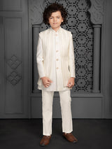 Cream shining indo western for boys