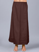 Dark brown cotton plain petticoat