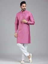 Dark pink plain kurta pajama set for festivals
