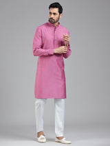 Dark pink plain kurta pajama set for festivals