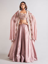 Delightful light purple silk lehenga choli