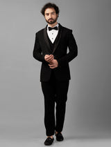 Designer black coat suit with cutdana work