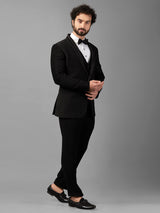 Designer black coat suit with cutdana work