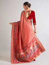 Maroon silk saree for wedding