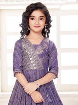 Elegant purple silk gown