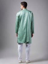 Elegant sea green silk kurta suit