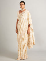 Fascinating silk saree in cream colour
