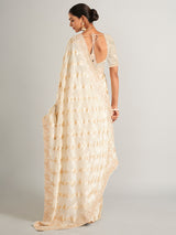 Fascinating silk saree in cream colour