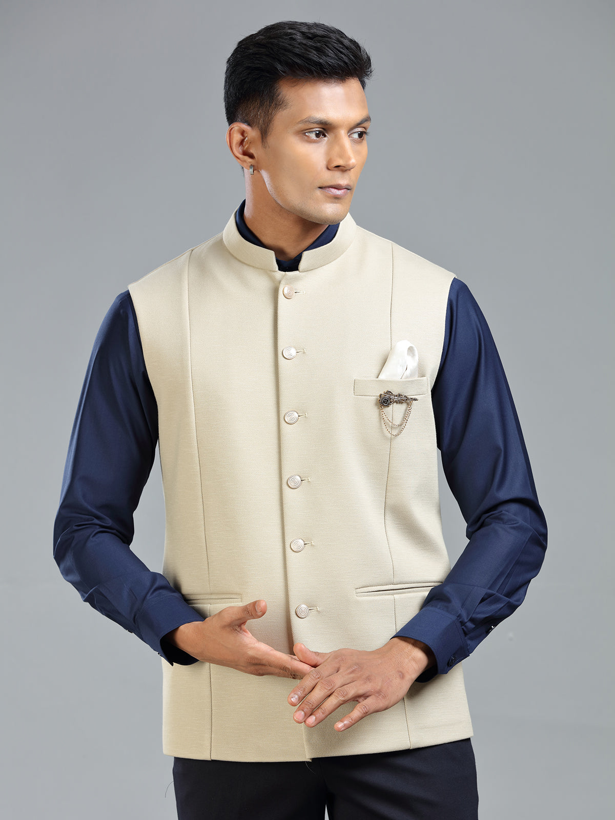 Fawn versatile waistcoat for wedding for men