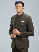 Finest green jodhpuri blazer in premium terry rayon fabric