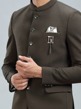 Finest green jodhpuri blazer in premium terry rayon fabric