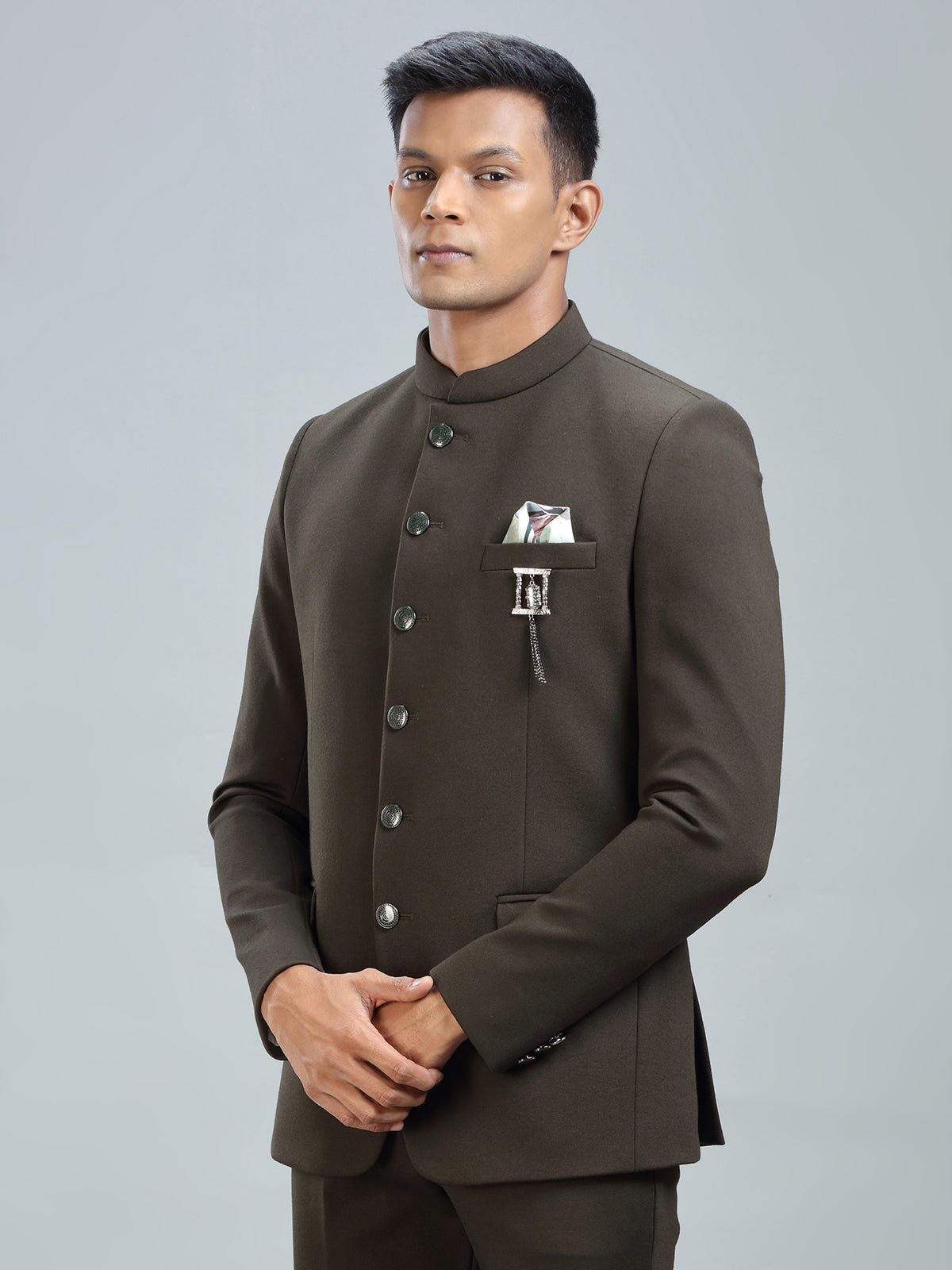 Finest green jodhpuri blazer in premium terry rayon fabric