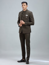 Finest green jodhpuri suit in premium terry rayon fabric