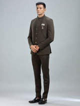 Finest green jodhpuri suit in premium terry rayon fabric