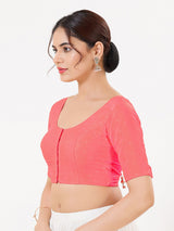 Fuschia pink tafeta silk zari festive blouse