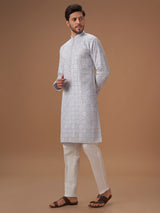 Georgette light blue embroidery kurta suit