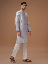 Georgette light blue embroidery kurta suit