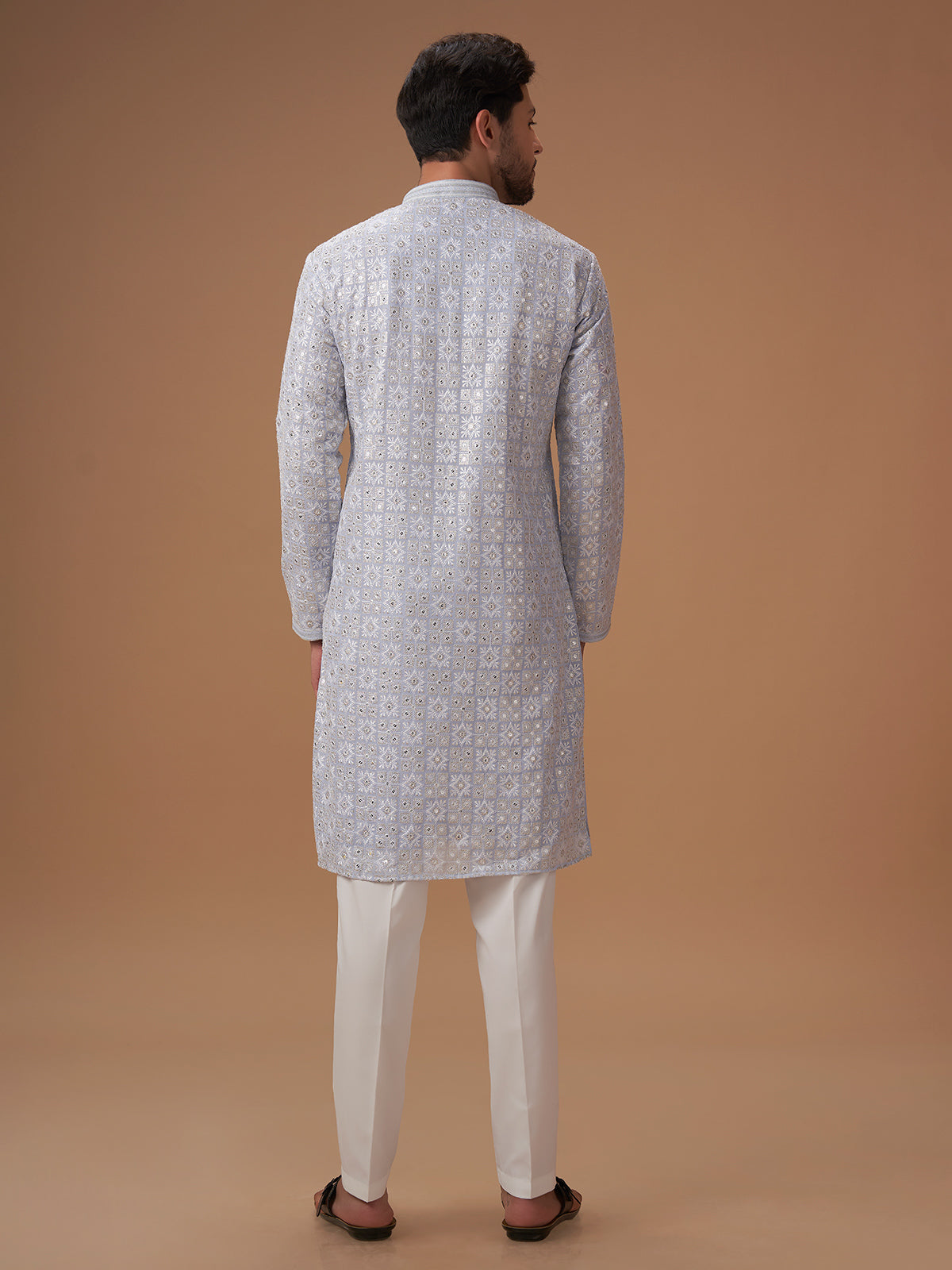 Georgette light blue embroidery kurta suit
