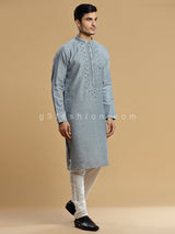 Grey silk kurta suit for festive look