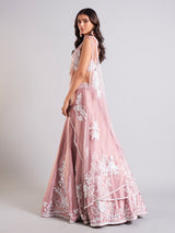 Heavy pink silk lehenga choli