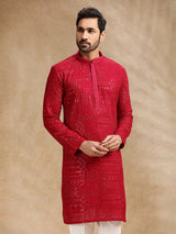 Hot pink georgette kurta pajama