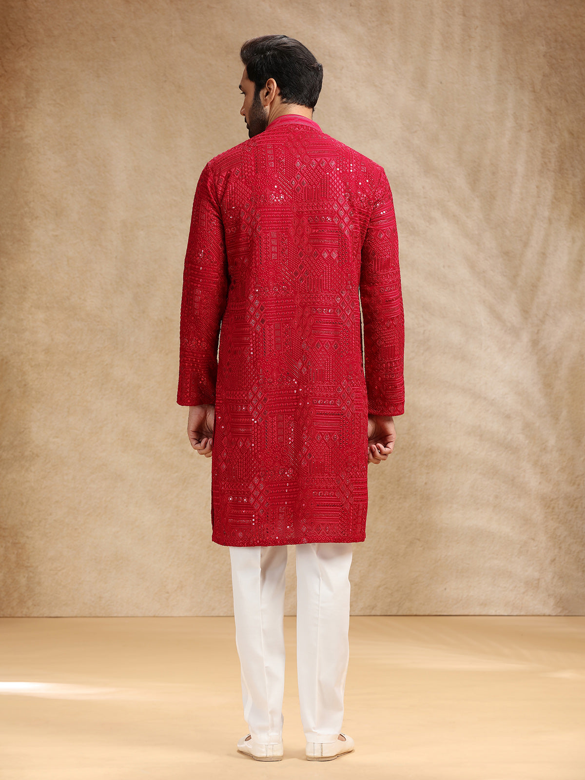 Hot pink georgette kurta pajama