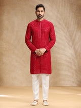 Hot pink georgette kurta pajama