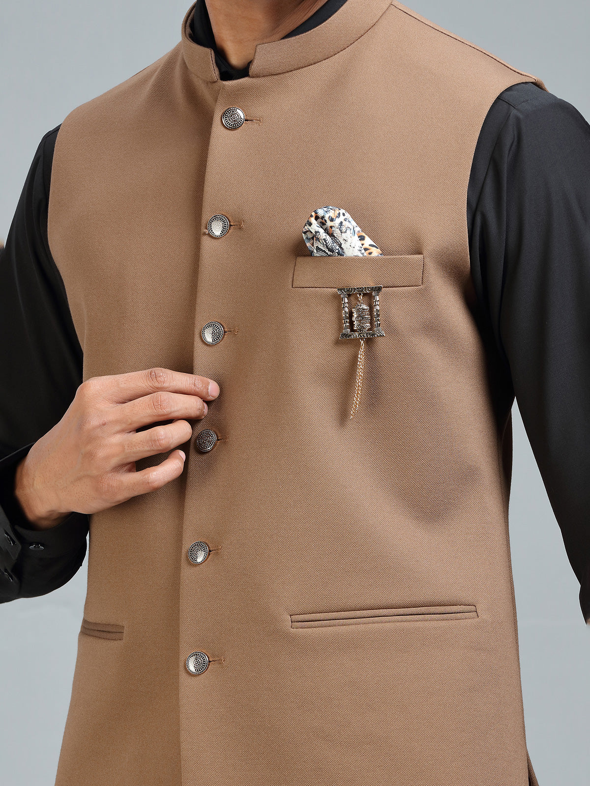 Khaki effortless cool and stylish waistcoat for men