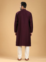 Latest cotton kurta suit in wine