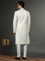 Latest silk white groom sherwani