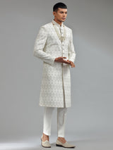 Latest white terry rayon sherwani