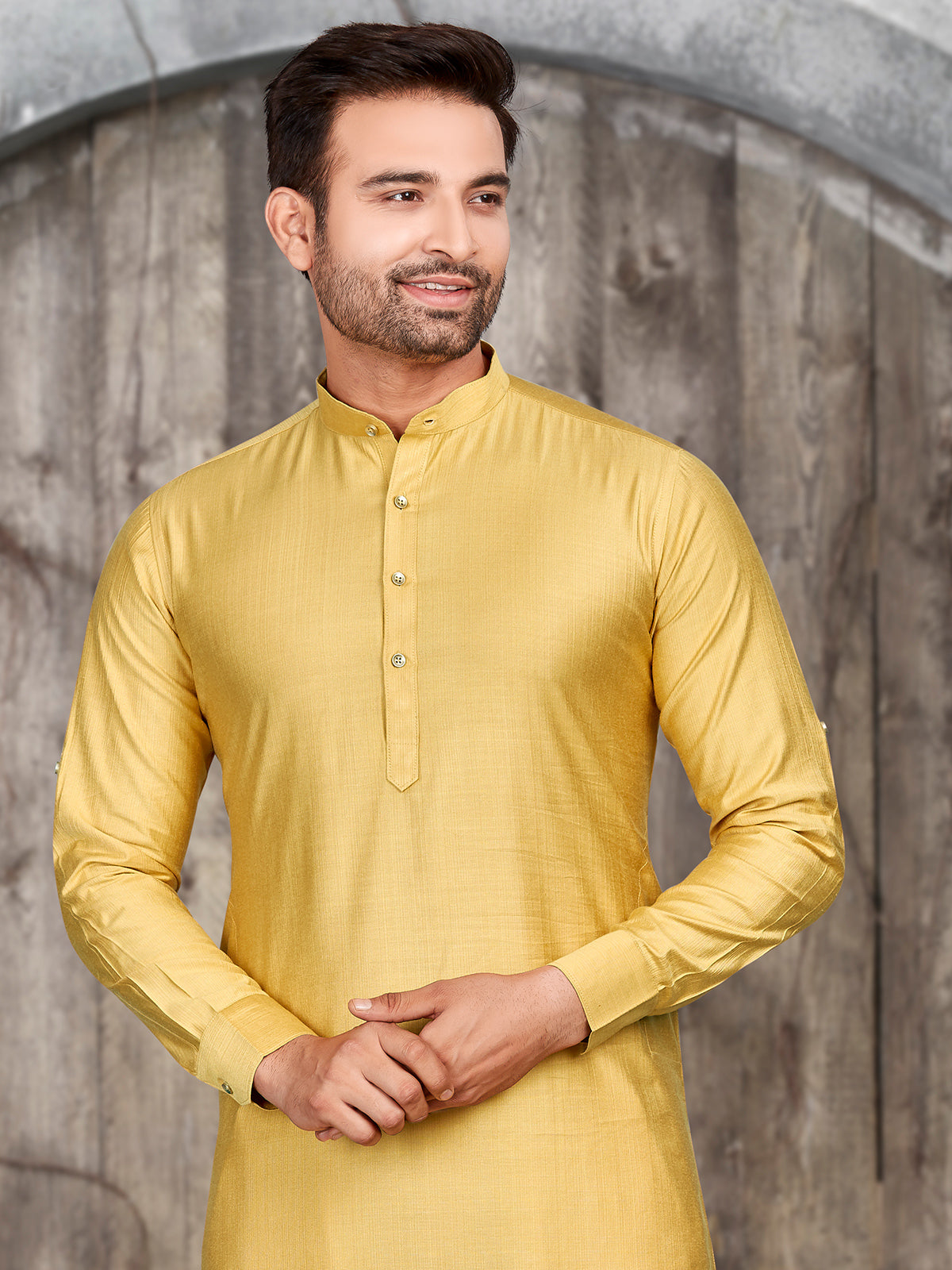Latest yellow plain kurta