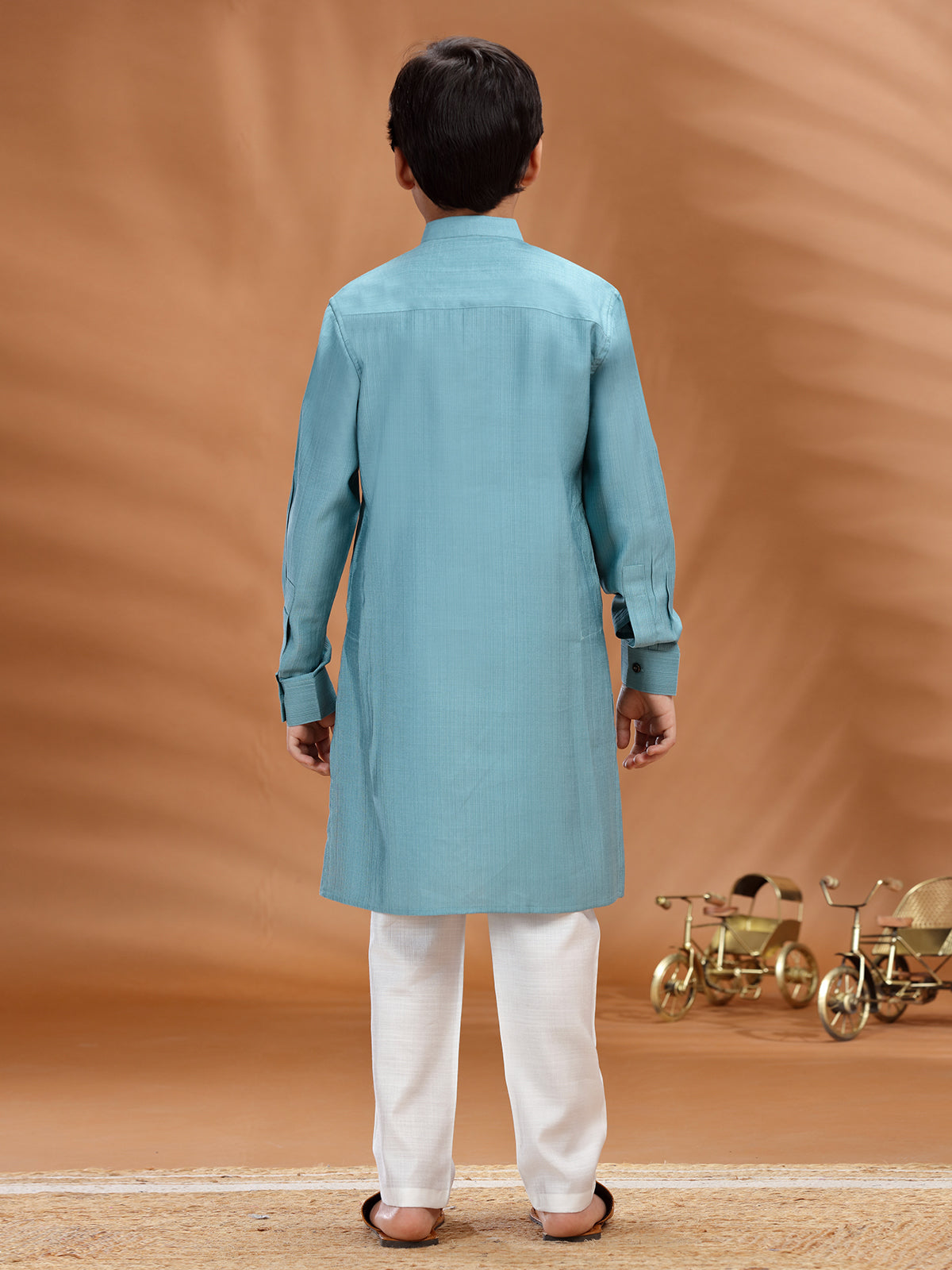 Light blue cotton kurta pant set