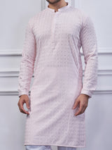Light pink cotton festival wear kurta suit