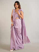Light purple satin party wearsaree