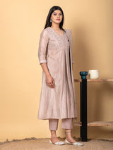 Light purple tissue silk kurti set
