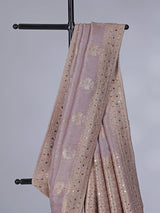 Light purple tissue silk saree with mirror detailing