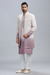 Lilac and white ombre style indowestern for man