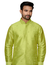 Lime green silk waistcoat set