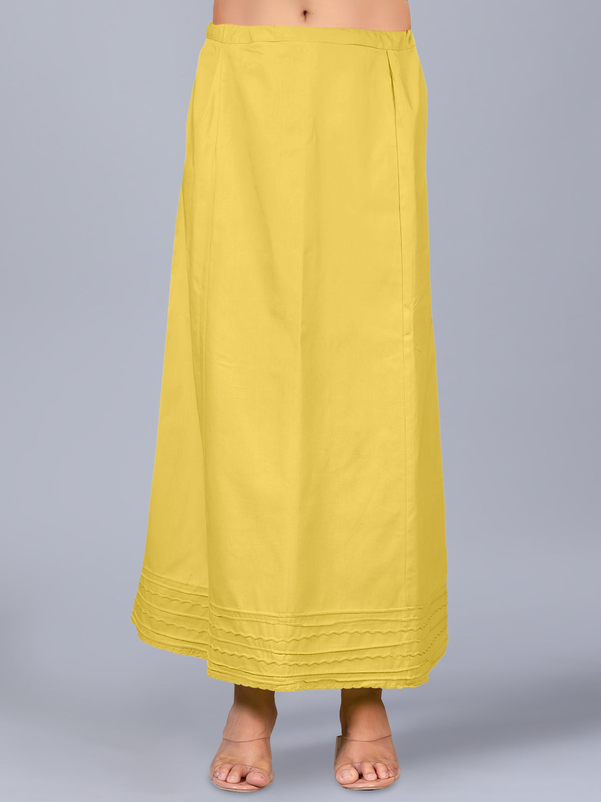 Mehendi yellow plain cotton petticoat