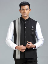 Modern classic black striped waistcoat for men