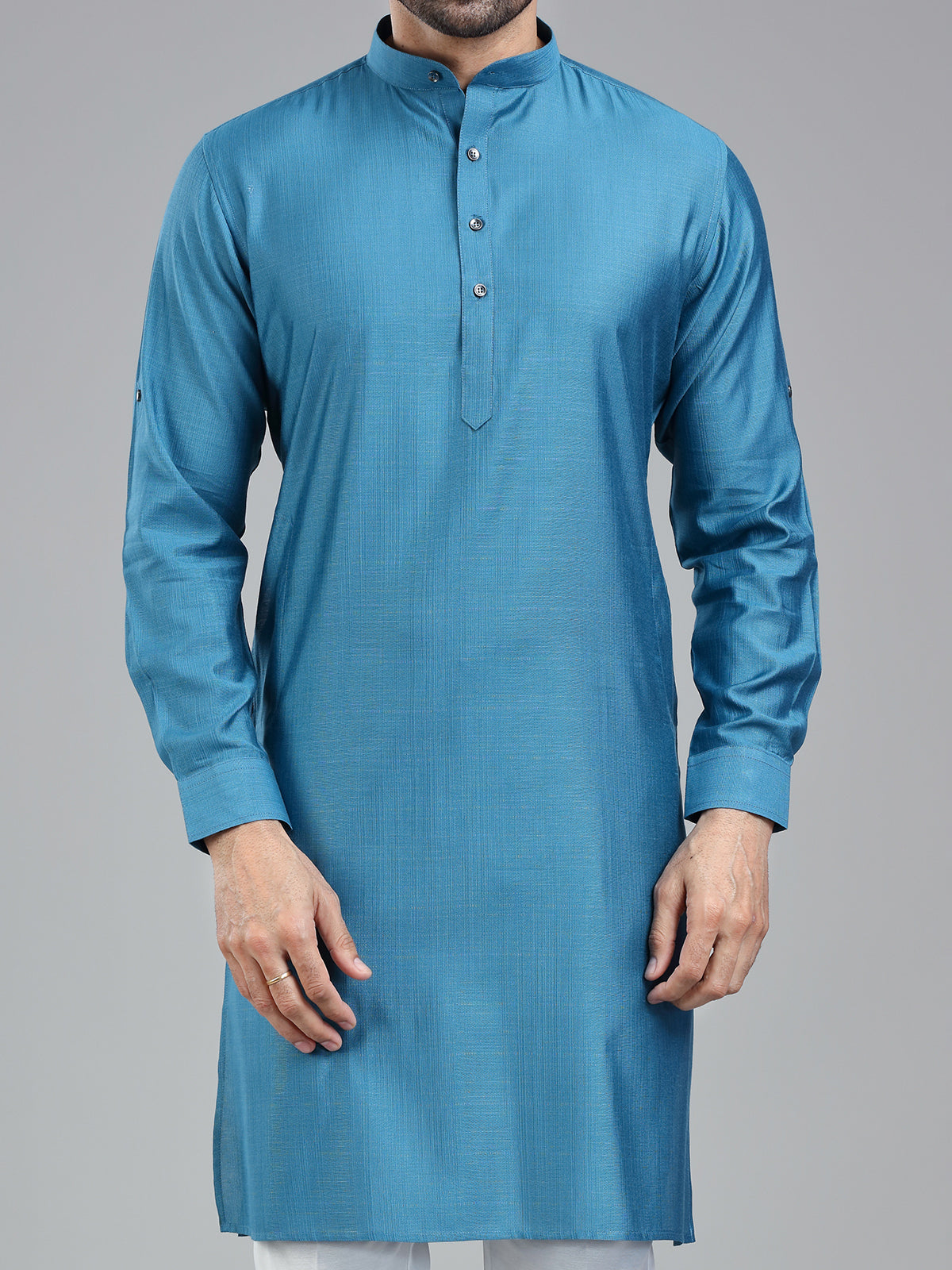 Moonstone blue simple kurta suit for festive