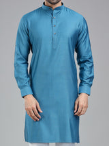 Moonstone blue simple kurta suit for festive