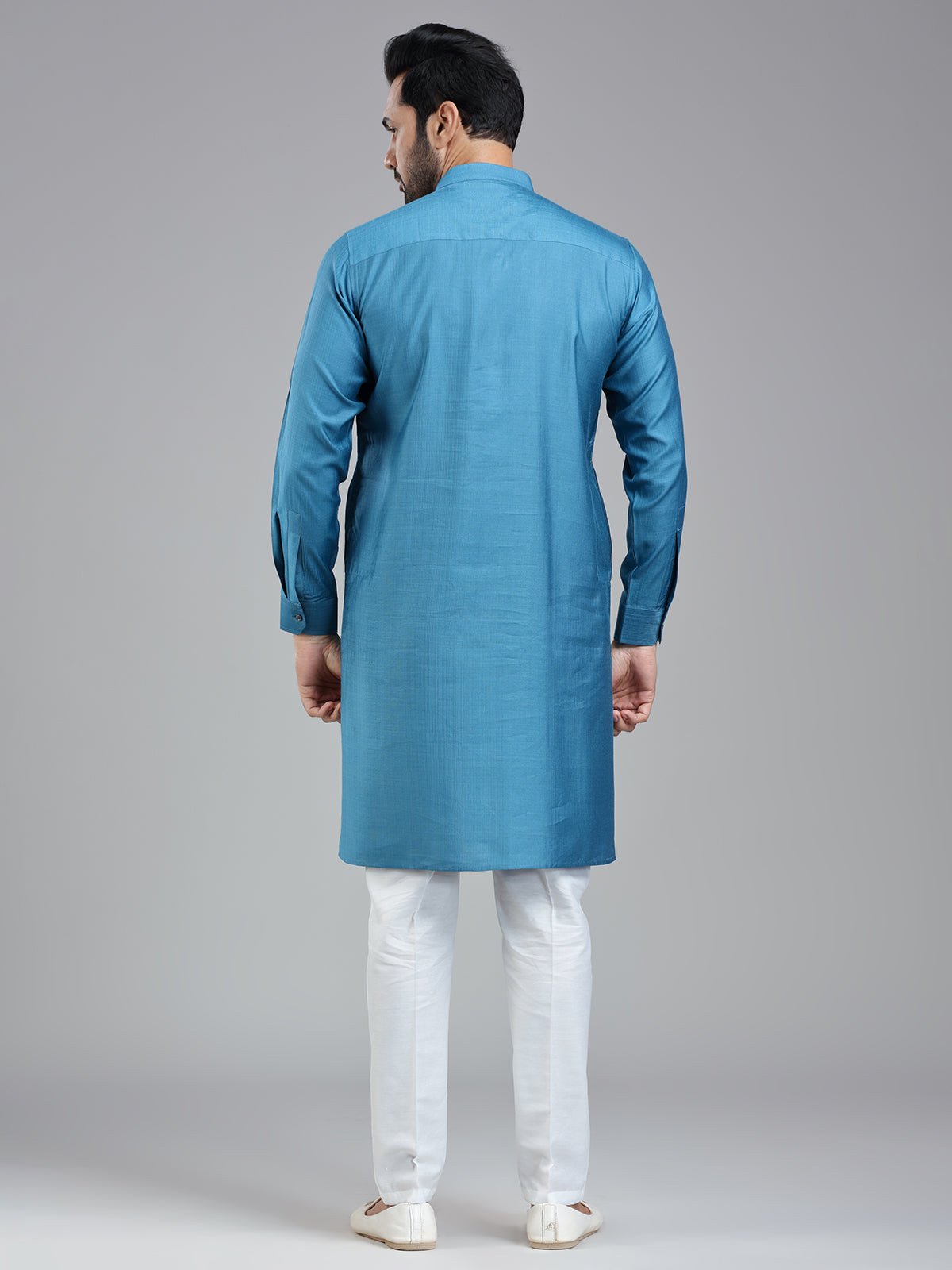 Moonstone blue simple kurta suit for festive